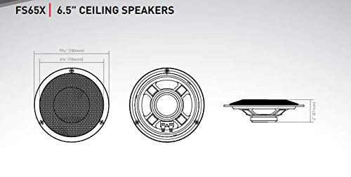 Furrion 6.5" Indoor 30-Watt Wall-Mount/Ceilling Speaker for RV, Camper or Trailer with Flush Mount Design (White) - FS65W
