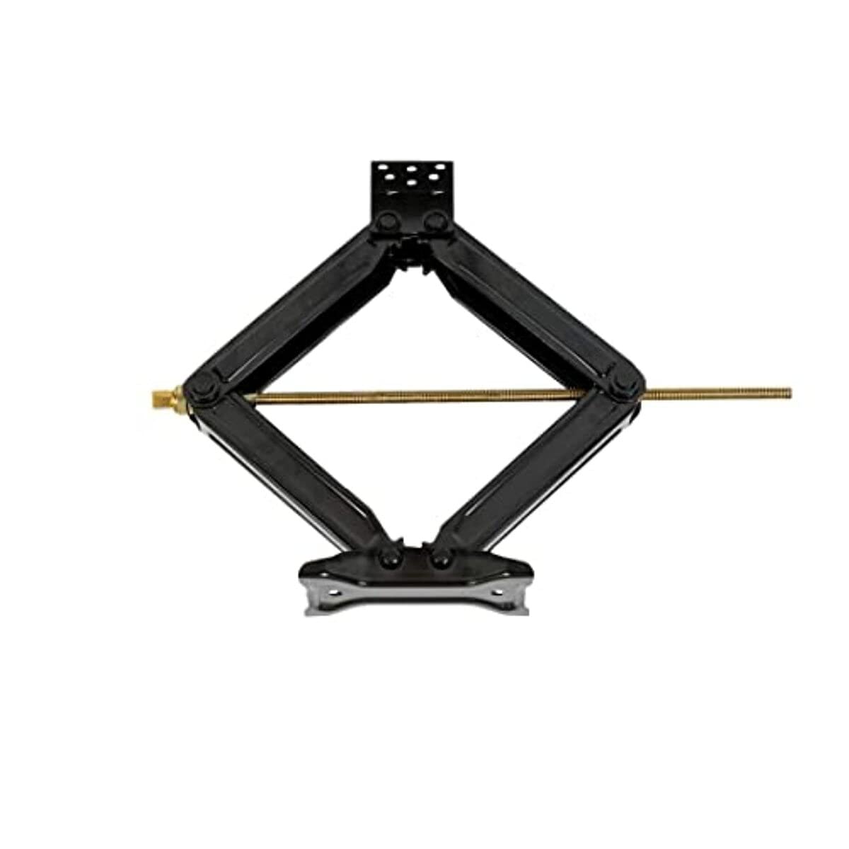 Leveling Jack Husky Towing 88121 for RV Frame Manual Scissor Jack 5000 lb Capacity Square Support Brackets 24 Inch Max Lift Black Powder Coated Steel Set of 2 with Crank Handle