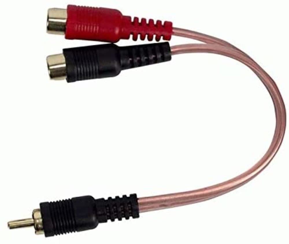 6 Inch Install Bay Y RCA 1M 2F Cable Red/Black
