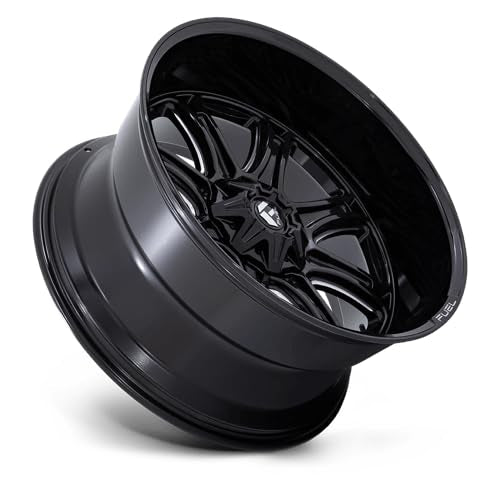 1PC Fuel D853 24X12 5X5.0/135 G-BLK MILL -44MM - FC853BE24124344N