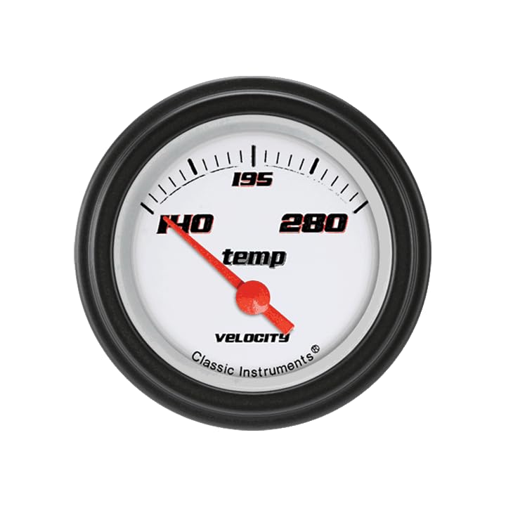 Velocity White Classic Instruments 2-1/8" Water Temperature Gauge VS26WBLF