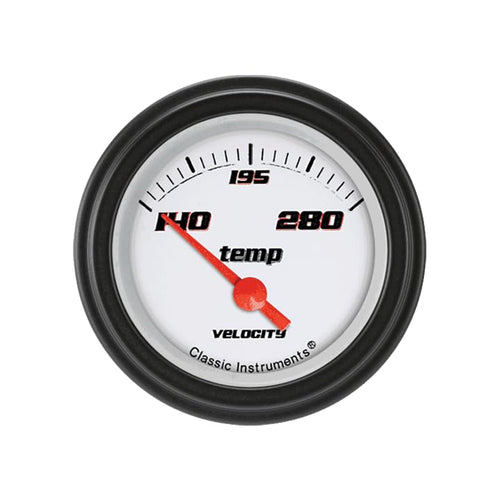 Velocity White Classic Instruments 2-1/8" Water Temperature Gauge VS26WBLF