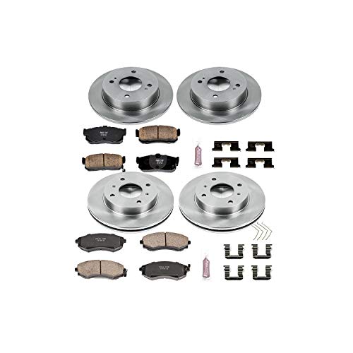 Power Stop Autospecialty KOE658 Front and Rear Replacement Brake Kit-OE Brake Rotors & Ceramic Brake Pads