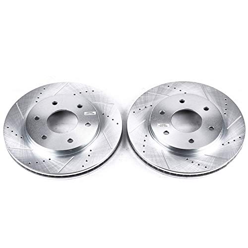 Front Power Stop JBR993XPR Drilled & Slotted Evolution Rotor Pair