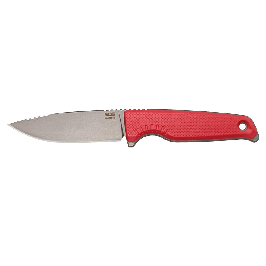 SOG Lightweight Altair FX Compact Multi-Functional Fixed Blade Knife | CRYO 154CM Steel | UMS Sheath | Removable GRN Handle, Canyon Red