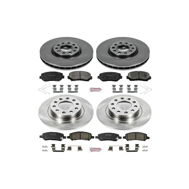 POWERSTOP Autospecialty KOE6373 Front and Rear Replacement Brake Kit-OE Brake Rotors & Ceramic Brake Pads For Dodge Dart 2013-2016 [Model Specific]