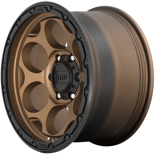 KMC Wheels KM5416 Wheel Matte Bronze with Black Lip Aluminum (17 x 9. inches /6 x 139 mm, -12 mm Offset)