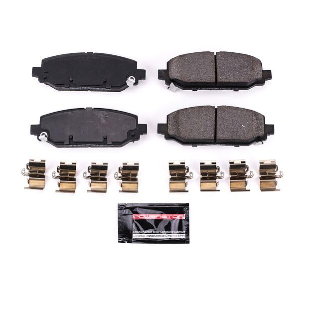 Power Stop Z23-6004 Z23 Evolution Sport Rear Carbon Fiber Infused Ceramic Brake Pads with Hardware For Jeep Wrangler 2018-2022 [Model Specific]