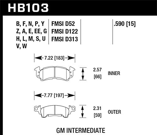 Super Duty Hawk Performance HB103P.590 Street Brake Pads