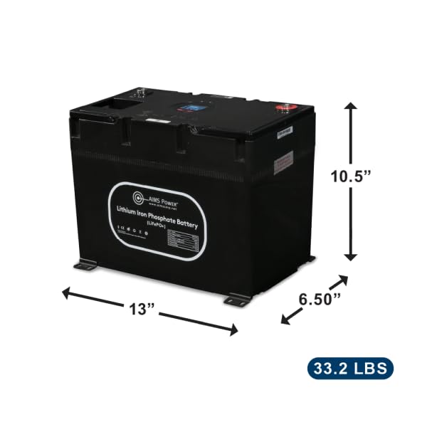 AIMS Power 135Ah Lithium Battery with Wake Up, Heater & BT Monitoring 12V LiFePO4