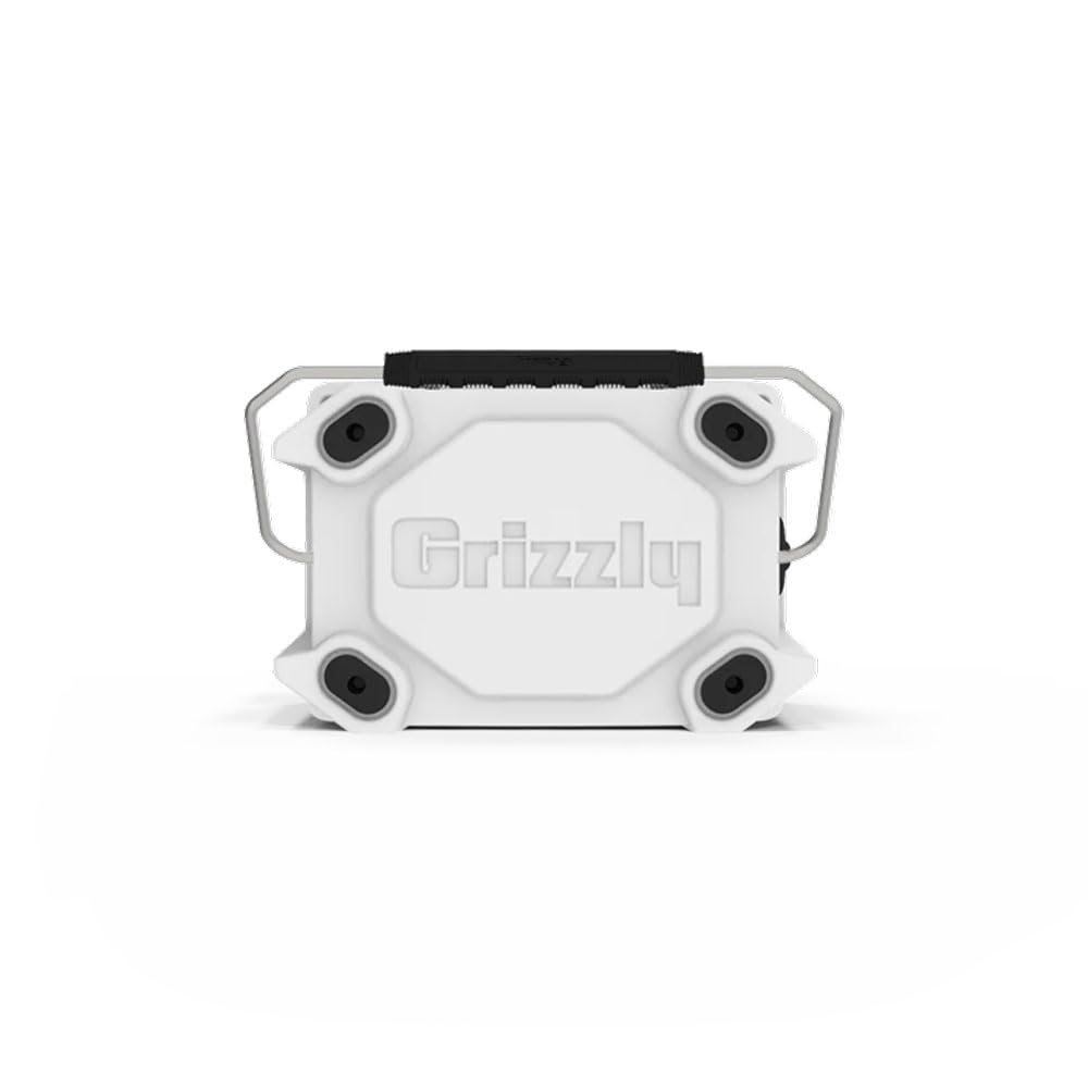 20 Cooler Grizzly | 20 qt Ice Chest Durable Rotomolded Insulated | Made in USA | Warranty for Life | For Beach Boat Camping Fishing Hunting | G20 | White