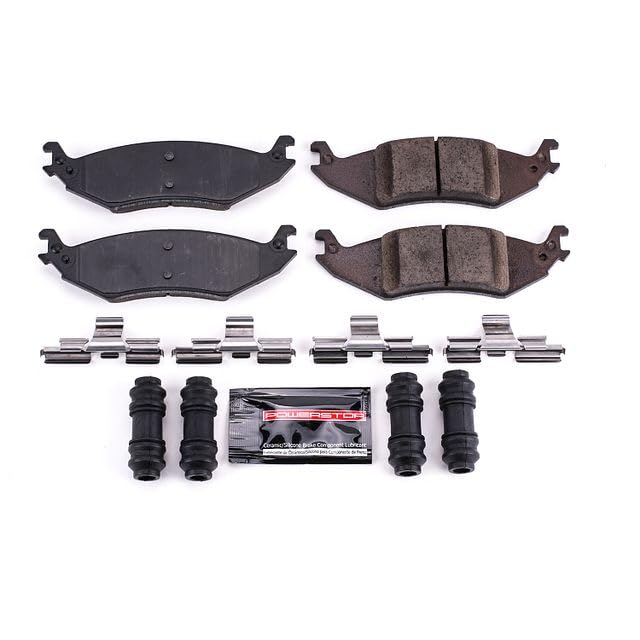 Power Stop Z23-1046 Z23 Evolution Sport Rear Carbon Fiber Infused Ceramic Brake Pads with Hardware For Ford E-150 2004-2007, Ford E-150 Club Wagon 2004-2005 [Model Specific]