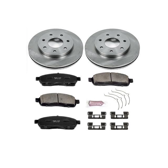 POWERSTOP Autospecialty KOE1946 Front Replacement Brake Kit-OE Brake Rotors & Ceramic Brake Pads For Ford F-150 2004-2008, Lincoln Mark LT 2006-2008 [Model Specific]