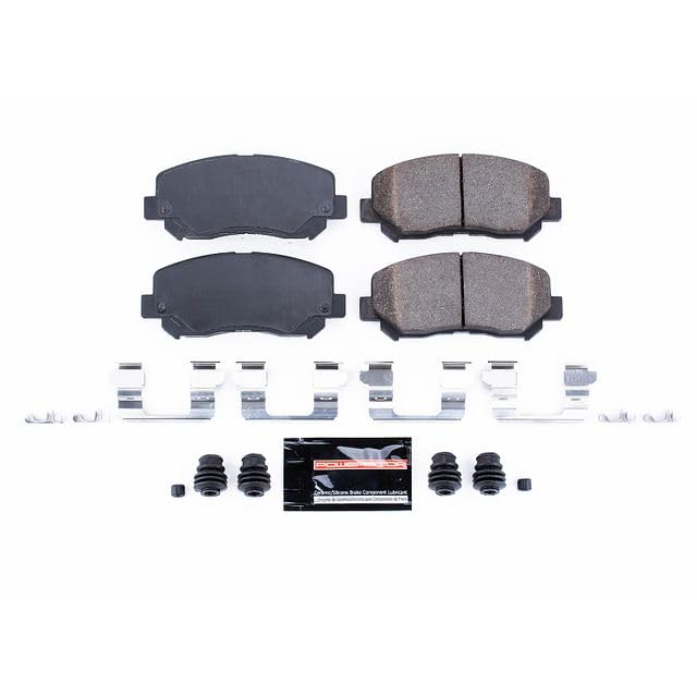 Power Stop Brake Pads Front for 2015-2017 Chrysler 200, 2014-2022 Jeep Cherokee - Carbon Fiber Ceramic Brake Pad with Hardware, Z23-1640A