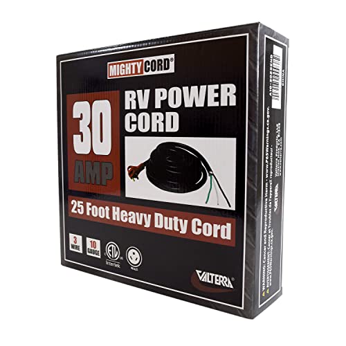 A10-3025END Mighty Cord RV Power Cord 25', One End for Hard Wiring
