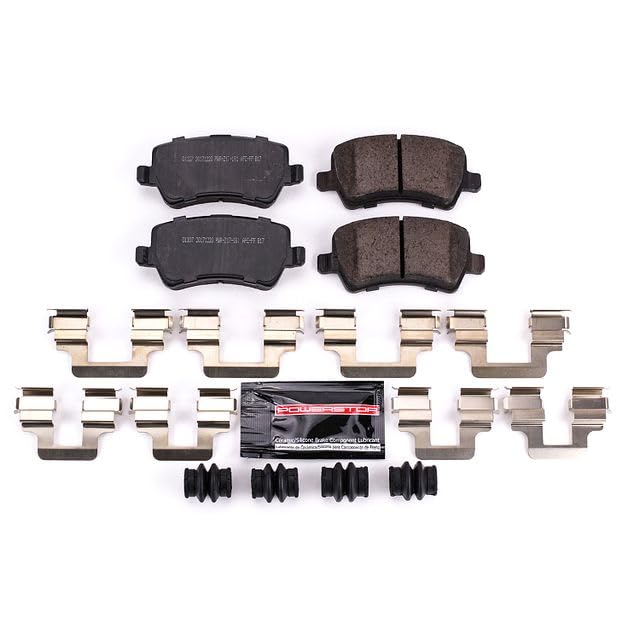 Power Stop Z23-1307 Z23 Sport Rear Carbon Fiber Infused Ceramic Brake Pads with Hardware For LR2 Range Rover Evoque S60 S60 Cross Country S80 V60 V60 Cross Country V70 XC60 XC70 [Model Specific]