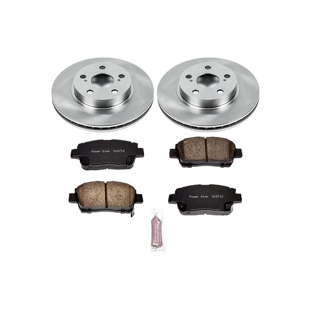 Power Stop Autospecialty KOE5219 Front Replacement Brake Kit-OE Brake Rotors & Ceramic Brake Pads For Toyota Prius 2004-2009 [Model Specific]