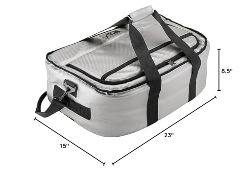 Stow-N-Go AO Coolers Carbon Soft Cooler, Low-Profile, Leakproof with High-Density Insulation, Holds Ice for 24 Hours, Silver, 38-Can