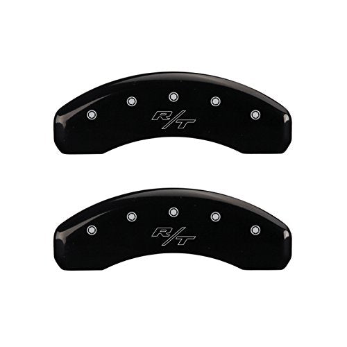 Caliper Covers MGP 12088SRTRBK (Black Powder Coat Finish, Engraved Front and Rear: Vintage Style/RT, Silver Characters, Set of 4)