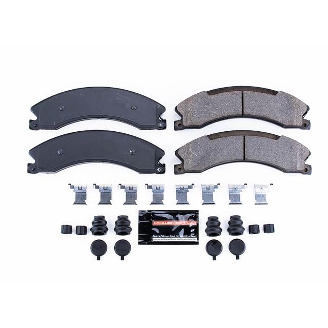 Power Stop Z23-1565 Z23 Evolution Sport Carbon Fiber Infused Ceramic Brake Pads with Hardware For Chevy Silverado 2500HD 3500HD | GMC Sierra 2500HD 3500HD | NV1500 NV2500 NV3500 Titan XD
