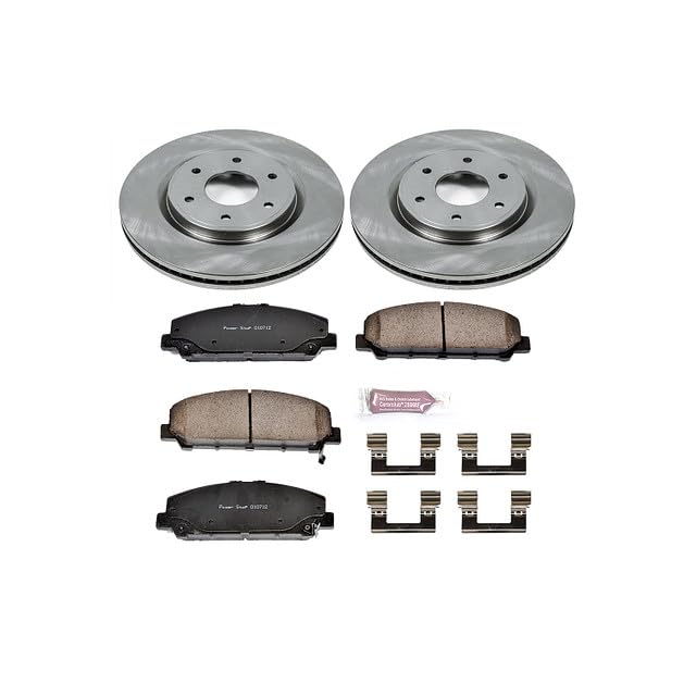 Power Stop Autospecialty KOE2909 Front Replacement Brake Kit-OE Brake Rotors & Ceramic Brake Pads For INFINITI QX56 2006-2007, Nissan Armada 2006-2007 [Model Specific]