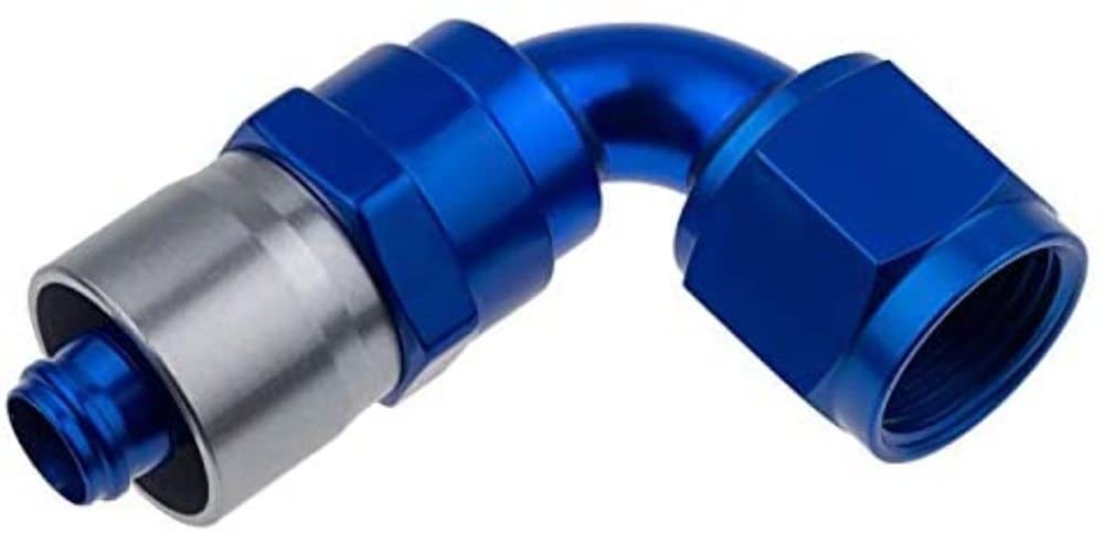 7090-10-1 Redhorse Performance Crimp Style Hose End (Blue), 1 Pack