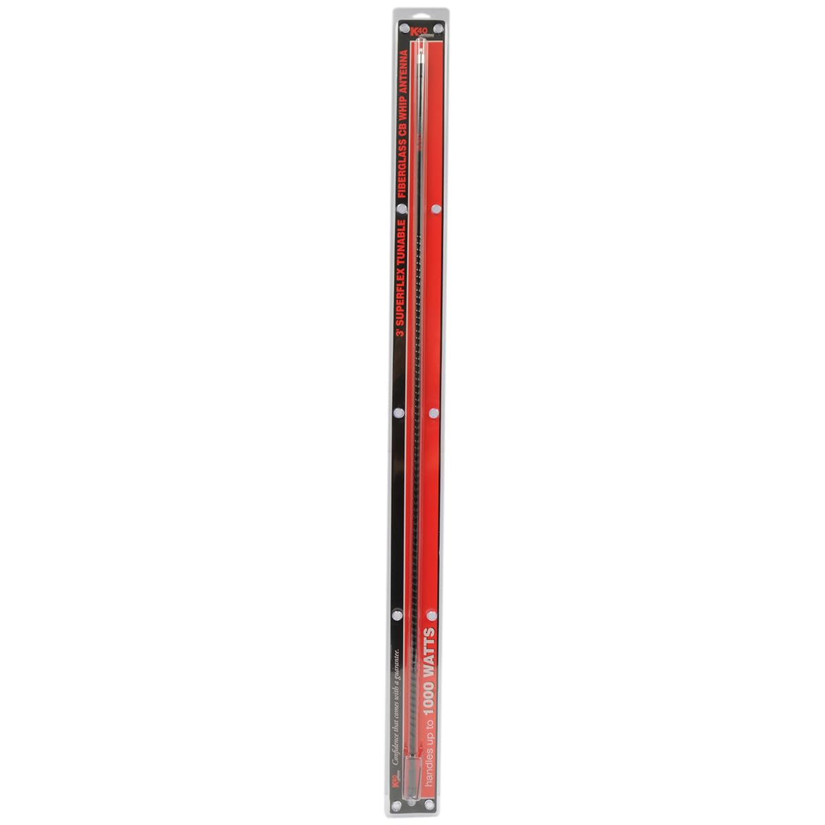 3' K40 SF-300 Black 1000W Superflex Tunable Fiberglass CB Whip Antenna