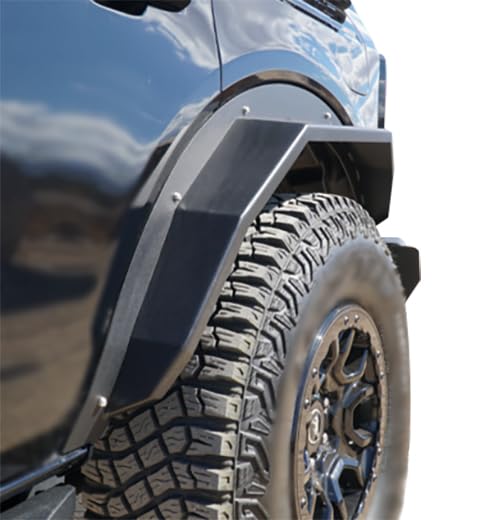 FENDER FLARES Black Horse Heavy Duty Sheet Metal Plate Black Compatible with 2021-2024 Ford Bronco(Excl. Heritage Edition, Heritage Limited Edition, Everglades, and Raptor)-FF-FBR21HD