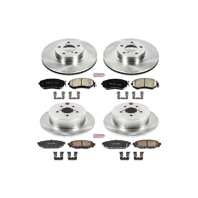 Power Stop Front and Rear KOE6113 Autospecialty Brake Kit Replacement OE Brake Rotors and Ceramic Brake Pads For 2012 2013 2014 2015 2016 Subaru Impreza