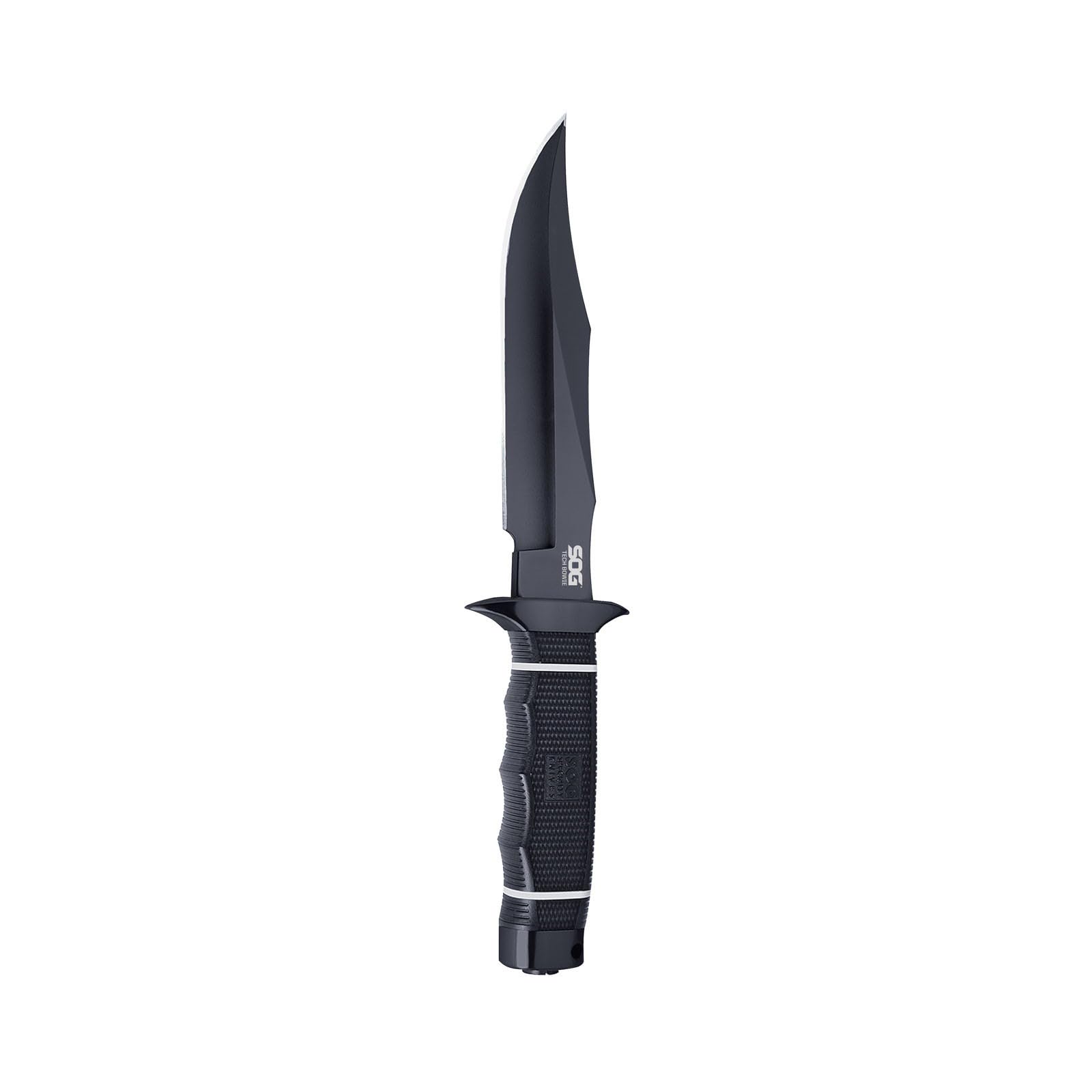 SOG Fixed Blade Knife Tech Bowie for Warfighters & Outdoor Enthusiasts | AUS-8 Steel Blade & Kraton Rubber Handle