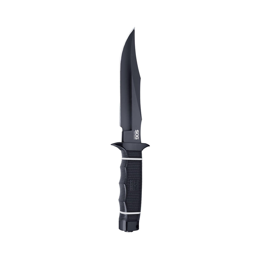 SOG Fixed Blade Knife Tech Bowie for Warfighters & Outdoor Enthusiasts | AUS-8 Steel Blade & Kraton Rubber Handle