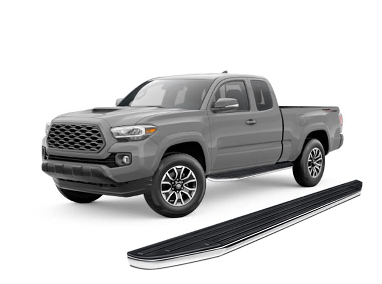 Premium Black Horse Running Boards Compatible with 2005-2023 Toyota Tacoma-PR-T579 Black