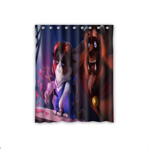 Custom Grumpy Cat Generic Monster Cartoon Design Window Curtains/drape/Panels/Treatment Polyester 52x63 Inches (One Piece)