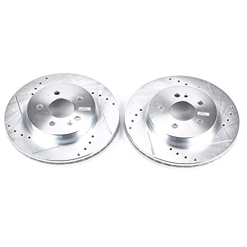 Power Stop Front EBR626XPR Drilled & Slotted Rotor Pair For Mercedes-Benz ML320 1998-2003, Mercedes-Benz ML350 2003-2005, Mercedes-Benz ML430 1999 [Model Specific]