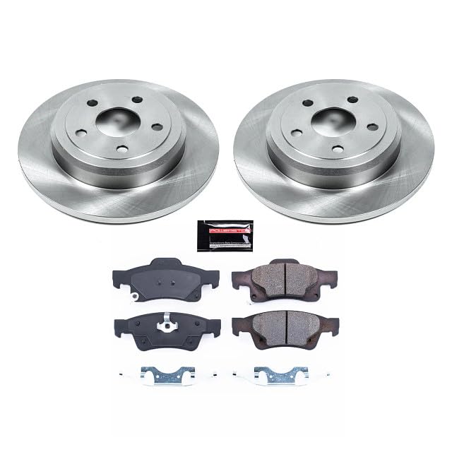 Power Stop Rear KOE5950 Brake Kit Autospecialty Replacement Brake Rotors and Ceramic Brake Pads For 2011-2014 2015 2016 2017 2018 2019 2020 2021 2022 Dodge Durango Jeep Grand Cherokee Solid Discs