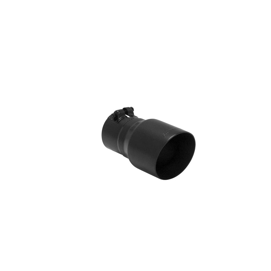 Flowmaster Exhaust Tip 15377B 4 Inch Angle Cut Black Ceramic Coated 304 Stainless Steel Fits 3 Inch Tubing 7 Inch Long - Clamp On