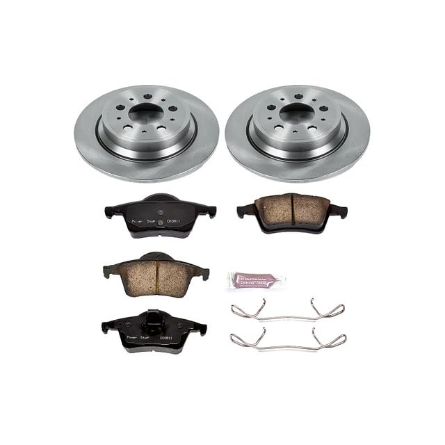 POWERSTOP Autospecialty KOE5196 Rear Replacement Brake Kit-OE Brake Rotors & Ceramic Brake Pads For Volvo S60, Volvo S80, Volvo V70, Volvo XC70 [Model Specific]