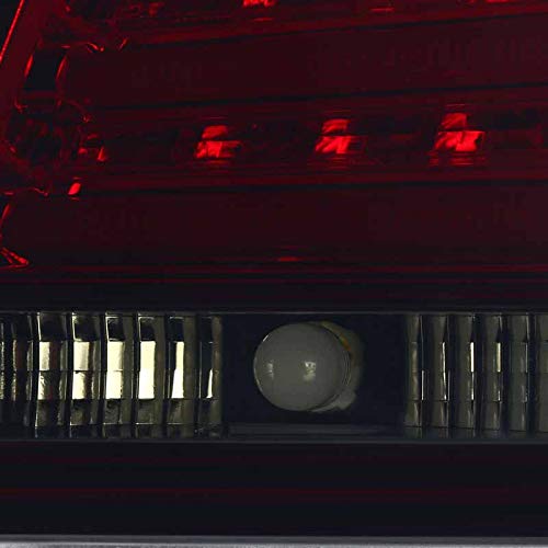 Spec-D Tuning LED Bar Tail Lights Red Smoke Lens Compatible with 2008-2010 BMW E60 5-Series 4 Door Left + Right Pair Assembly