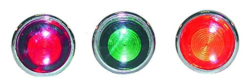Sierra International UN21320 Indicator Light Large for 12 VDC Use Only with Tinned Copper Wire Leads & 1/2" Mounting Hole, Amber, 4"
