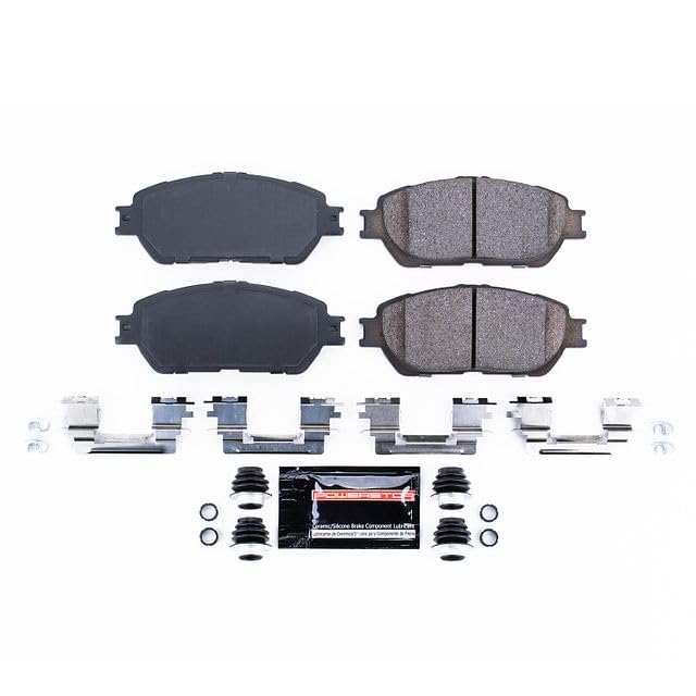 Power Stop Z23-906A Z23 Evolution Sport Carbon Fiber Infused Ceramic Brake Pads with Hardware For Toyota Avalon, Toyota Camry, Toyota Sienna, Toyota Solara [Model Specific]