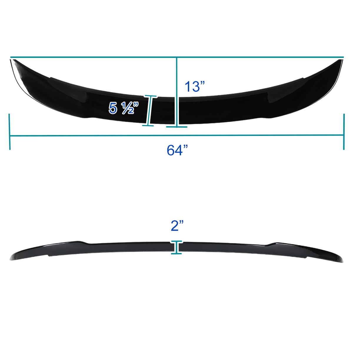 Glossy Black Spec-D Tuning Factory Style Rear Trunk Spoiler Wing Compatible with 2015-2021 Dodge Charger