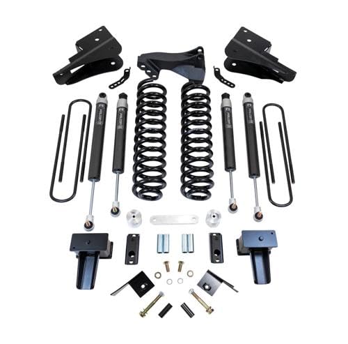 4'' Coil Spring Lift Kit ReadyLIFT 49-23420 with Falcon 1.1 Monotube Front/Rear Shocks, Radius Drops, and Front Track Bar Bracket For Ford F250/F350 Diesel 4WD