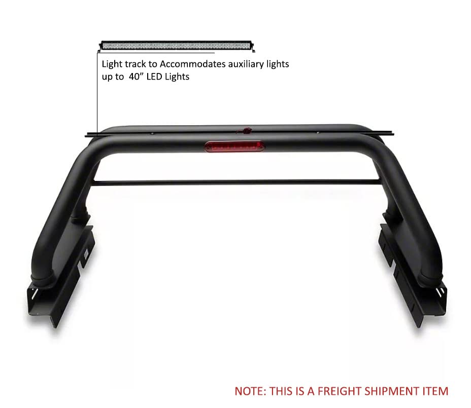 Classic Black Horse Roll Bar Includes 1 40in LED Light Bar Compatible with 2005-2024 Toyota Tacoma-RB006BK-KIT