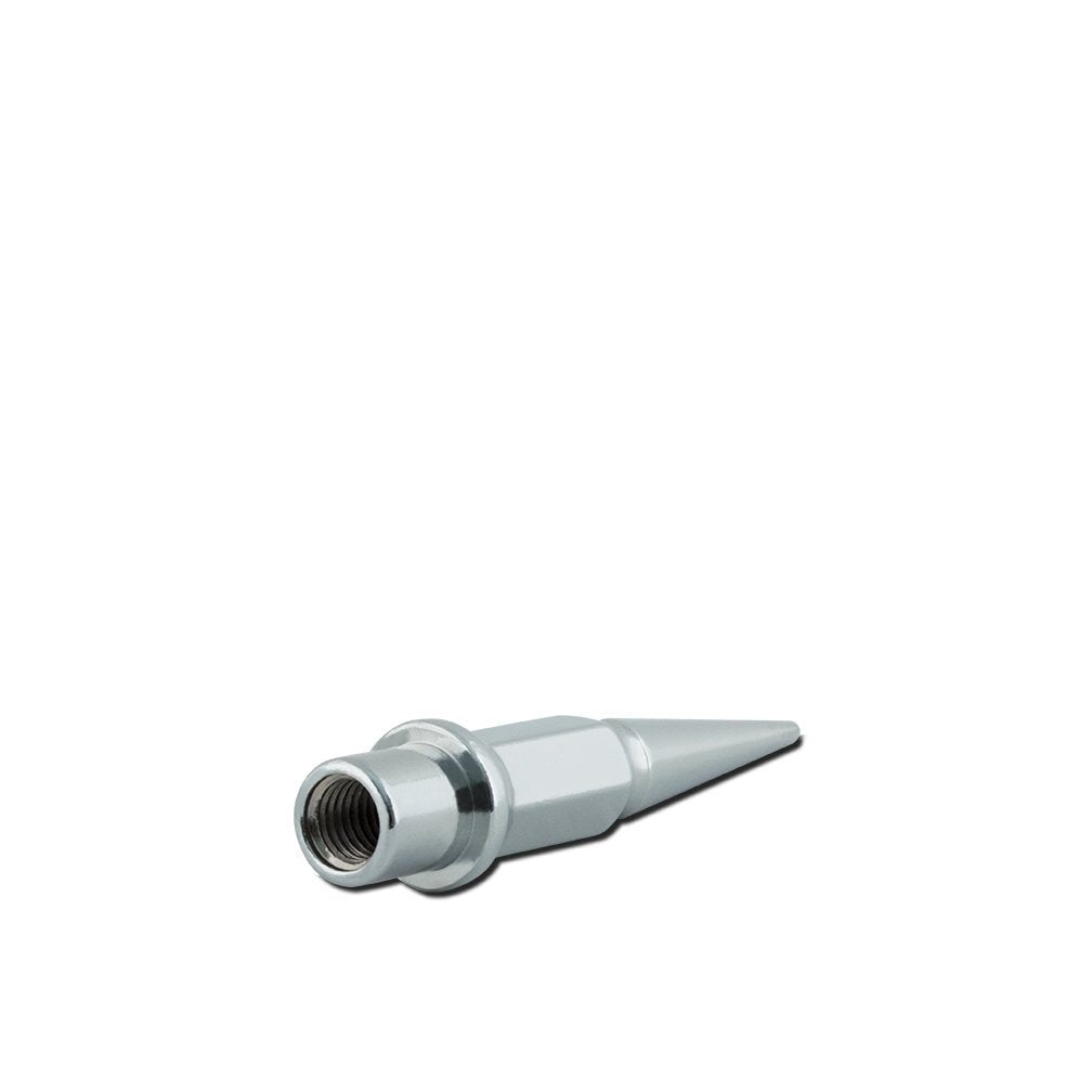 Dually Chrome Metal Lugz Spiked Lugz - 14x1.5 Thread 4.9" Overall Length kit Contains 32 Lugs & 1 Key -7004K8
