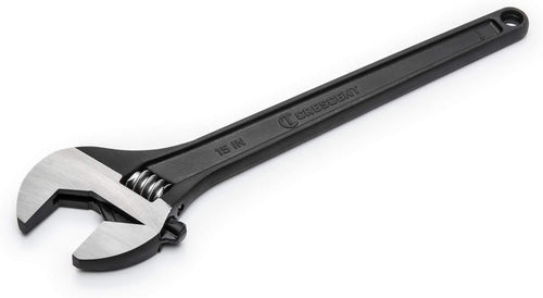 Adjustable Crescent Black Oxide Tapered Handle Wrench - Boxed - Home Improvement & Garage Hand Tool - 15" - AT215BK