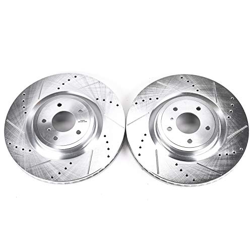 Power Stop Front Drilled & Slotted Rotor Pair JBR1300XPR For FX50, G37, M35h, M37, M56, Q50, Q60, Q70, Q70L, Q, 370Z, Z [Model Specific]