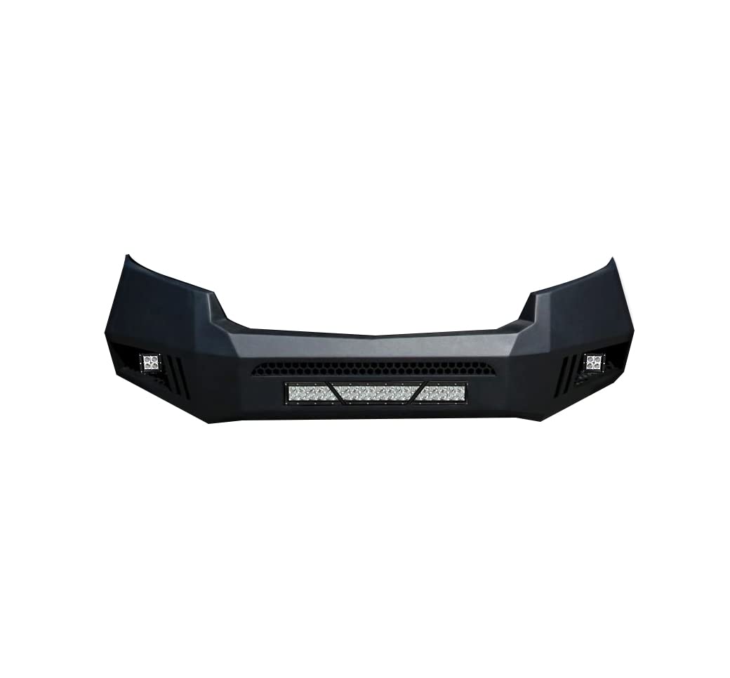 Black Horse Armour Front Heavy Duty Bumper w/ 20in LED Light Bar, 2 sets of 4in cube lights Armour I Front Bumper Matte Black Compatible with 15-20 Chevrolet Colorado (Excludes ZR2 model)-AFB-CO15-KIT
