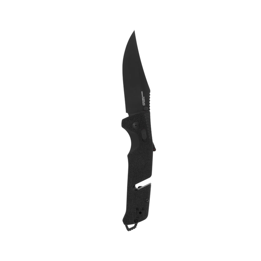 SOG Ambidextrous Trident Professional Straight Folding Knife | Heat-Treated CRYO D2 3.75" Stainless Steel Blade, Blackout