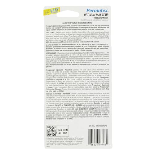 Optimum Red Permatex 27038 High Temperature Gasket Maker, 3 oz