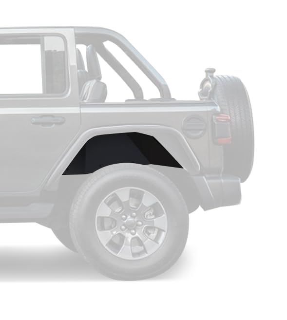Full Set Black Horse Inner FENDER FLARES Liners - Front & Rear Matte Black Compatible with 2018-2024 Jeep Wrangler-TFFJL4